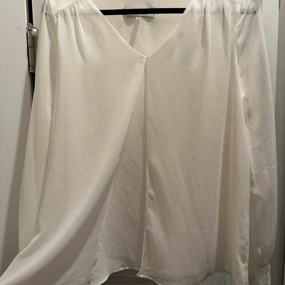 Elegant White V-Neck Blouse